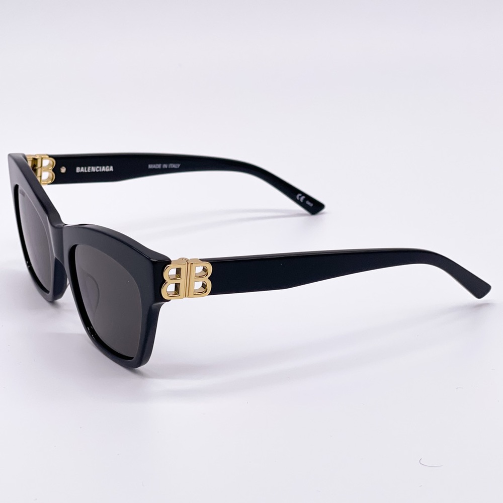 NEW BALENCIAGA BB0132S 001 BLACK CAT EYE SUNGLASSES - Picture 5 of 12